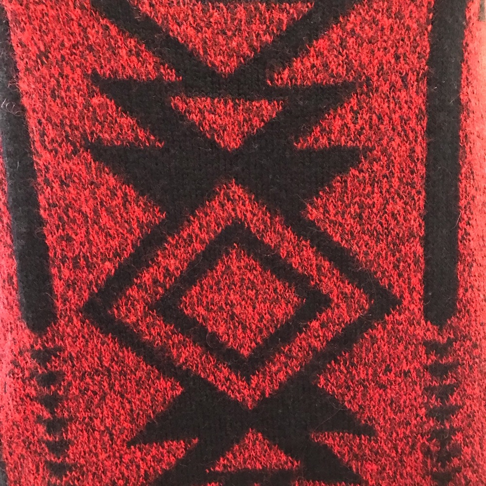 Express Red and Black Geometric Sweater, Size M - Picture 7 of 11